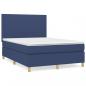 Preview: Boxspringbett mit Matratze Blau 140x190 cm Stoff