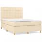 Preview: Boxspringbett mit Matratze Creme 140x190 cm Stoff