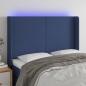 Preview: ARDEBO.de - LED Kopfteil Blau 147x16x118/128 cm Stoff