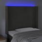 Preview: LED Kopfteil Hellgrau 103x16x118/128 cm Samt