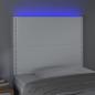 Preview: LED Kopfteil Weiß 80x5x118/128 cm Kunstleder