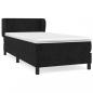 Preview: Boxspringbett mit Matratze Schwarz 90x190 cm Samt