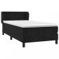 Preview: Boxspringbett mit Matratze Schwarz 90x200 cm Samt