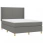 Preview: Boxspringbett mit Matratze Dunkelgrau 140x200 cm Stoff