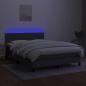 Preview: Boxspringbett mit Matratze & LED Dunkelgrau 140x200 cm Stoff