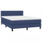 Preview: Boxspringbett mit Matratze & LED Blau 140x190 cm Stoff