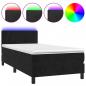 Preview: Boxspringbett mit Matratze & LED Schwarz 90x190 cm Samt