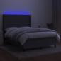 Preview: Boxspringbett mit Matratze & LED Dunkelgrau 140x200 cm Stoff