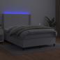 Preview: Boxspringbett mit Matratze & LED Weiß 140x200 cm Kunstleder