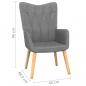 Preview: Relaxsessel mit Hocker Dunkelgrau Stoff