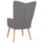 Preview: Relaxsessel mit Hocker Dunkelgrau Stoff