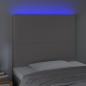 Preview: LED Kopfteil Grau 80x5x118/128 cm Kunstleder