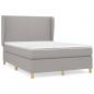 Preview: Boxspringbett mit Matratze Hellgrau 140x200 cm Stoff