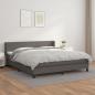 Preview: ARDEBO.de - Boxspringbett mit Matratze Grau 160x200 cm Kunstleder