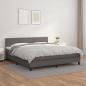 Preview: ARDEBO.de - Boxspringbett mit Matratze Grau 160x200 cm Kunstleder