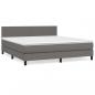 Preview: Boxspringbett mit Matratze Grau 160x200 cm Kunstleder