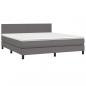 Preview: Boxspringbett mit Matratze Grau 160x200 cm Kunstleder