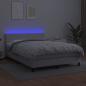 Preview: Boxspringbett mit Matratze & LED Weiß 140x200 cm Kunstleder