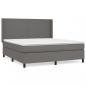 Preview: Boxspringbett mit Matratze Grau 160x200 cm Kunstleder