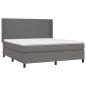 Preview: Boxspringbett mit Matratze Grau 160x200 cm Kunstleder