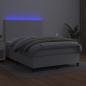 Preview: Boxspringbett mit Matratze & LED Weiß 140x200 cm Kunstleder