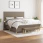 Preview: ARDEBO.de - Boxspringbett mit Matratze Taupe 160x200 cm Stoff