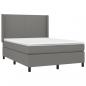 Preview: Boxspringbett mit Matratze & LED Dunkelgrau 140x190 cm Stoff