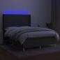 Preview: Boxspringbett mit Matratze & LED Dunkelgrau 140x200 cm Stoff