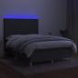 Preview: Boxspringbett mit Matratze & LED Dunkelgrau 140x200 cm Stoff