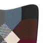 Preview: Schaukelstuhl mit Hocker Patchwork Stoff