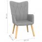 Preview: Relaxsessel mit Hocker Hellgrau Stoff