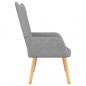 Preview: Relaxsessel mit Hocker Hellgrau Stoff