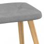 Preview: Relaxsessel mit Hocker Hellgrau Stoff