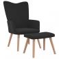 Preview: ARDEBO.de - Relaxsessel mit Hocker Schwarz Samt