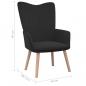 Preview: Relaxsessel mit Hocker Schwarz Samt