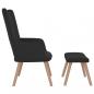 Preview: Relaxsessel mit Hocker Schwarz Samt