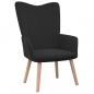 Preview: Relaxsessel mit Hocker Schwarz Samt