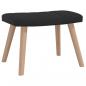 Preview: Relaxsessel mit Hocker Schwarz Samt