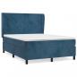 Preview: Boxspringbett mit Matratze Dunkelblau 140x190 cm Samt