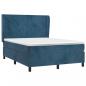 Preview: Boxspringbett mit Matratze Dunkelblau 140x190 cm Samt