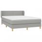 Preview: Boxspringbett mit Matratze Hellgrau 140x200 cm Stoff