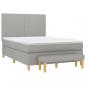 Preview: Boxspringbett mit Matratze Hellgrau 140x200 cm Stoff