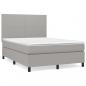 Preview: Boxspringbett mit Matratze Hellgrau 140x200 cm Stoff