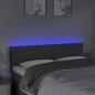 Preview: LED Kopfteil Dunkelgrau 144x5x78/88 cm Stoff