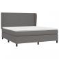 Preview: Boxspringbett mit Matratze Grau 160x200 cm Kunstleder