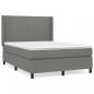 Preview: Boxspringbett mit Matratze Dunkelgrau 140x190 cm Stoff