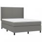 Preview: Boxspringbett mit Matratze Dunkelgrau 140x190 cm Stoff