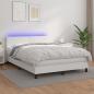 Preview: ARDEBO.de - Boxspringbett mit Matratze & LED Weiß 140x190 cm Kunstleder