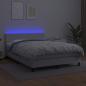 Preview: Boxspringbett mit Matratze & LED Weiß 140x190 cm Kunstleder