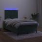 Preview: Boxspringbett mit Matratze & LED Dunkelgrün 120x200 cm Samt